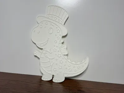 Patriotic Dinosaur Print & Paint Panel