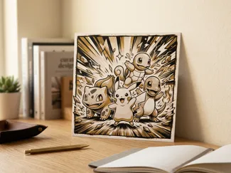 Kanto Starters Collection - Pokemon - HueForge
