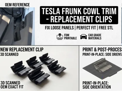 Tesla 3 Highland 2025 Frunk Cover Replacement Clip