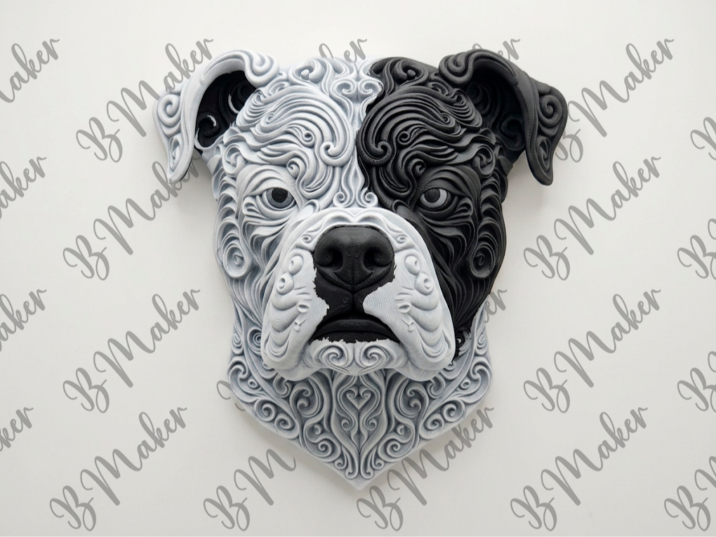 Bulldog - arte de pared 3D model
