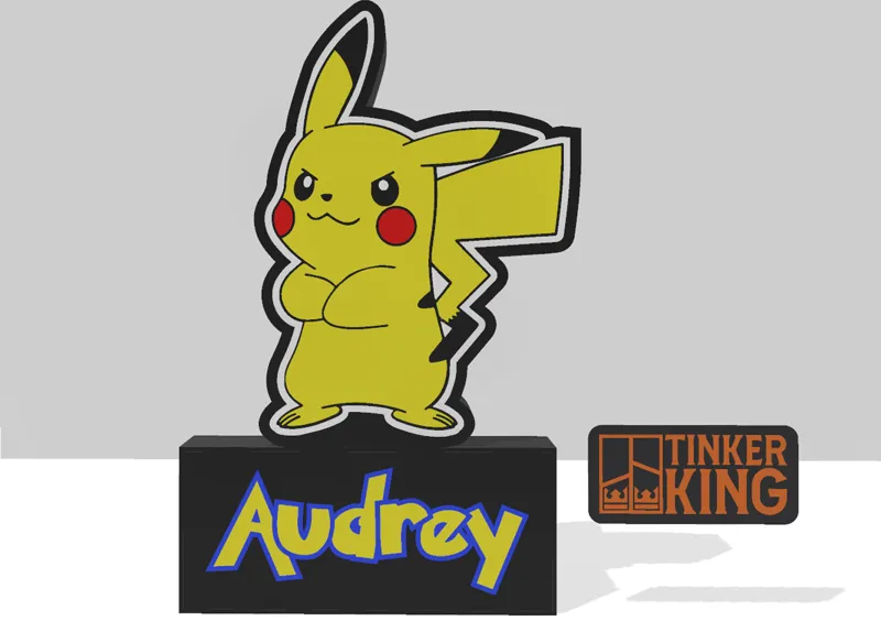 Pikcahu Light Box with name base and without