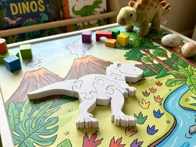 T-Rex 3D Puzzle Kit for Kids "Print and Play"