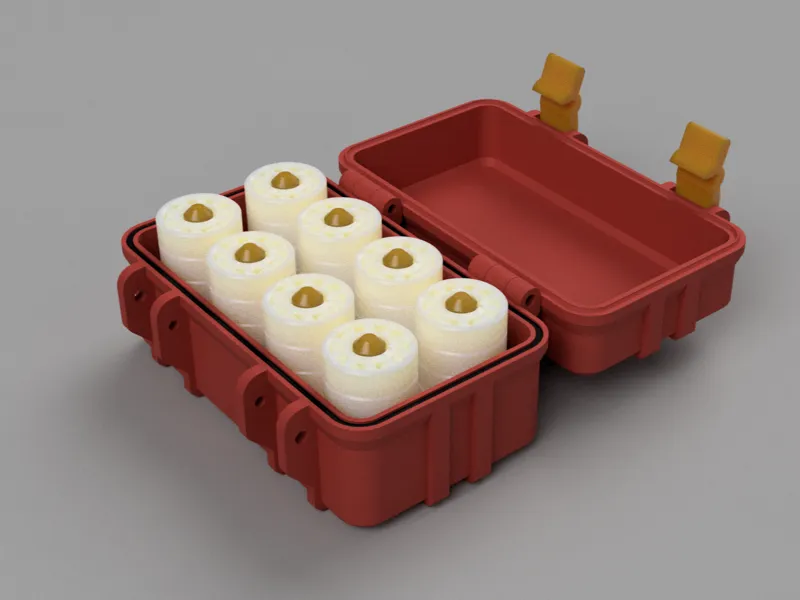 Rugged box for 50x 608 bearings