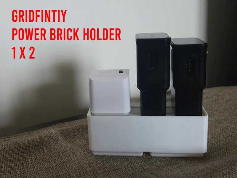 Gridfinity Power Brick (Wall Charger) Holder 