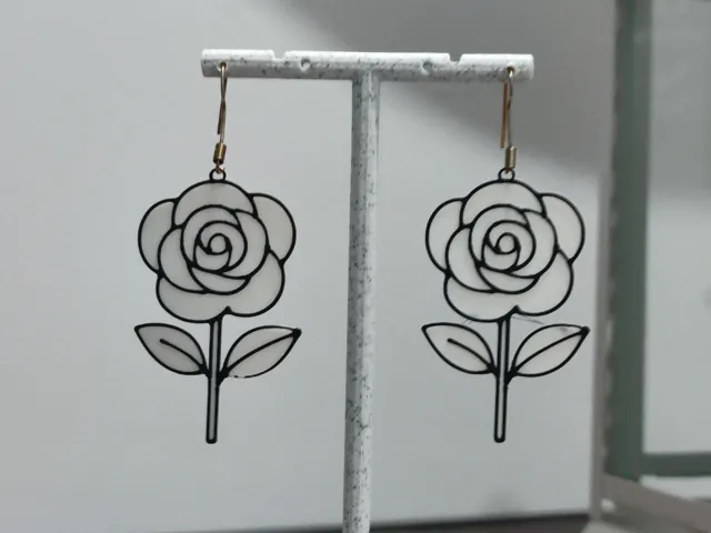 Aretes Rosa de Trazo Libre