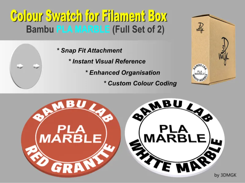 Filament Box Swatch - Bambu PLA MARBLE
