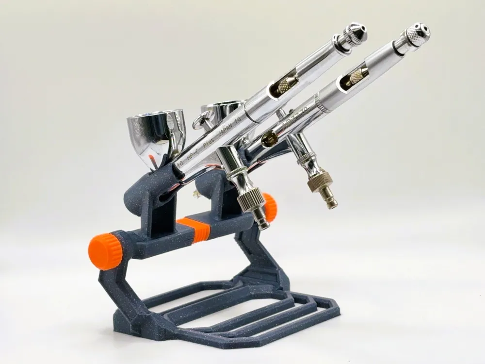 Two Bfb Design Dual Airbrush Stand | Adjustable Holder - Free 3D Print Model - MakerWorld