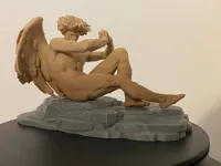 Angel Sculpture + Stone Base
