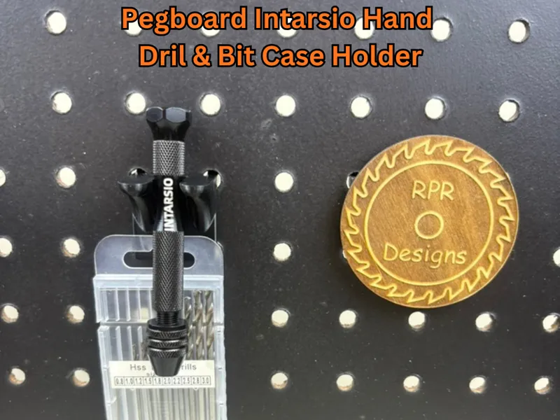 Pegboard Intarsio Hand Drill & Bit Case Holder