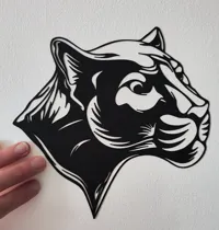 Tête de panthère noire murale — photo 2