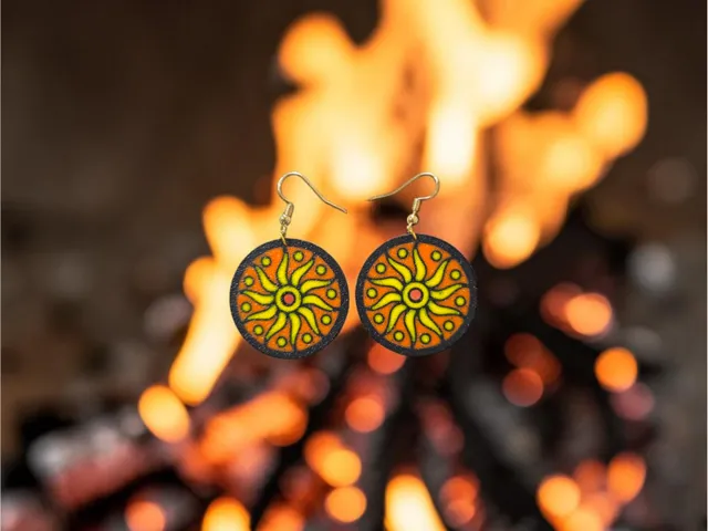 Fiery wheel earrings