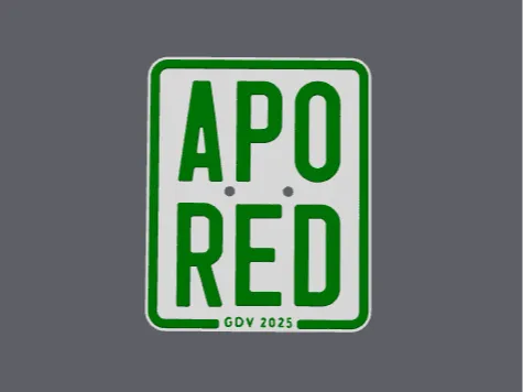 50CCM Moped Kennzeichen (APO-RED) Apored