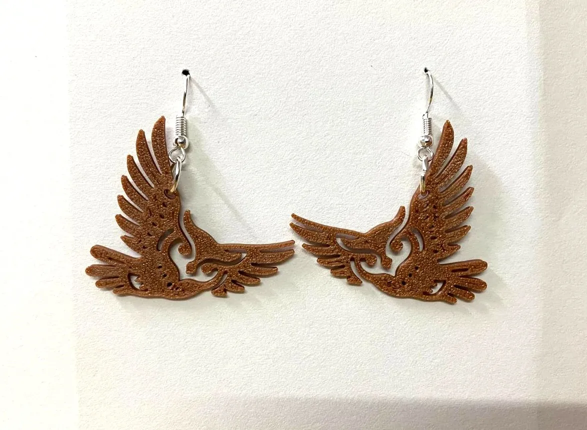 flying owl earrings view 3