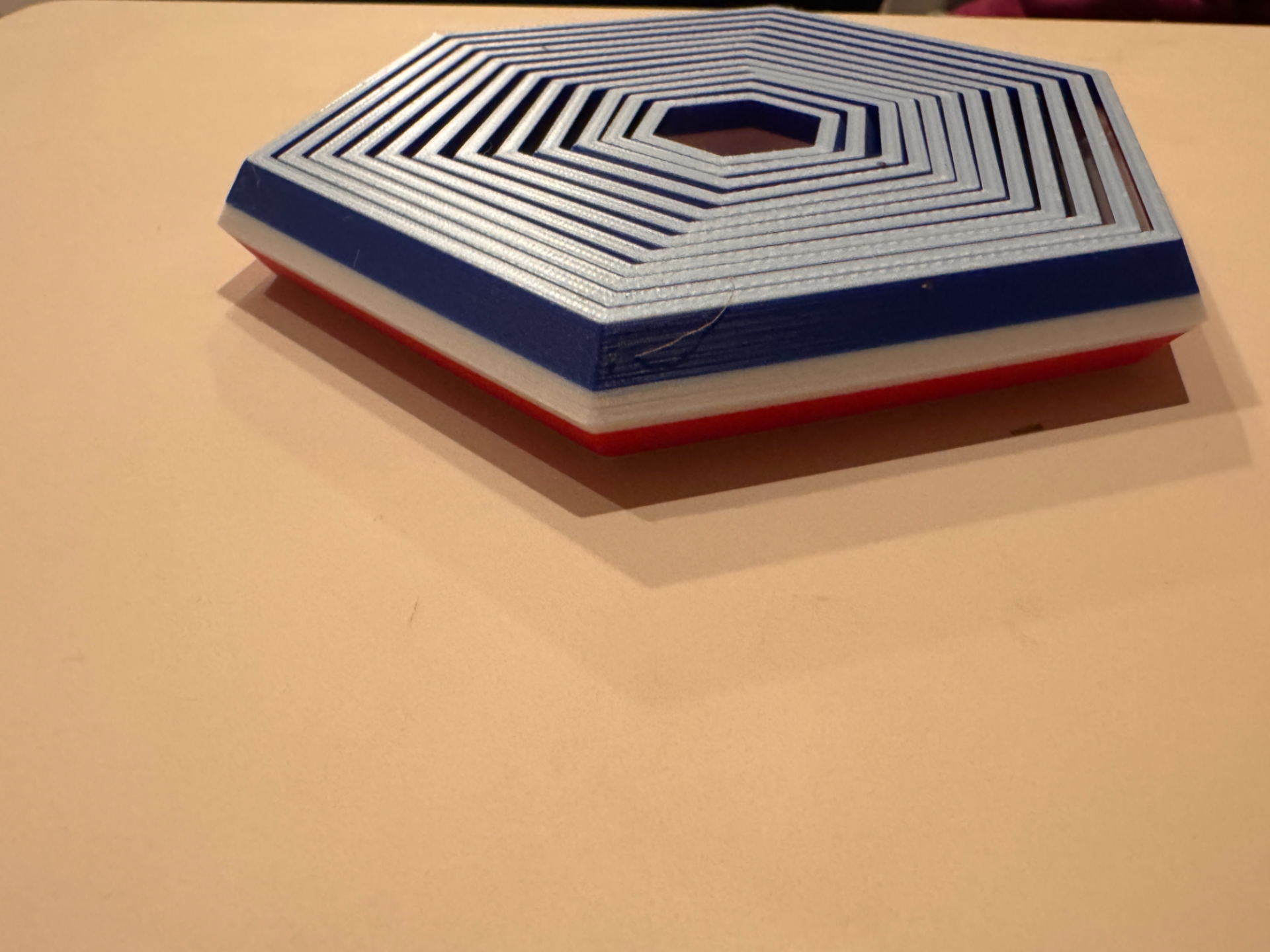 Red, white and blue hex fidget ASMR