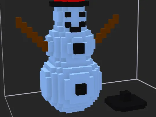 Pixel Snowman Figure + Stand