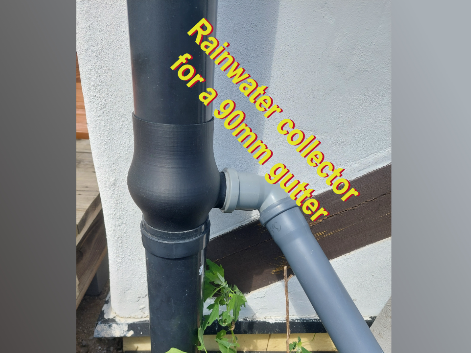 Rainwater collector for a 90mm gutter
