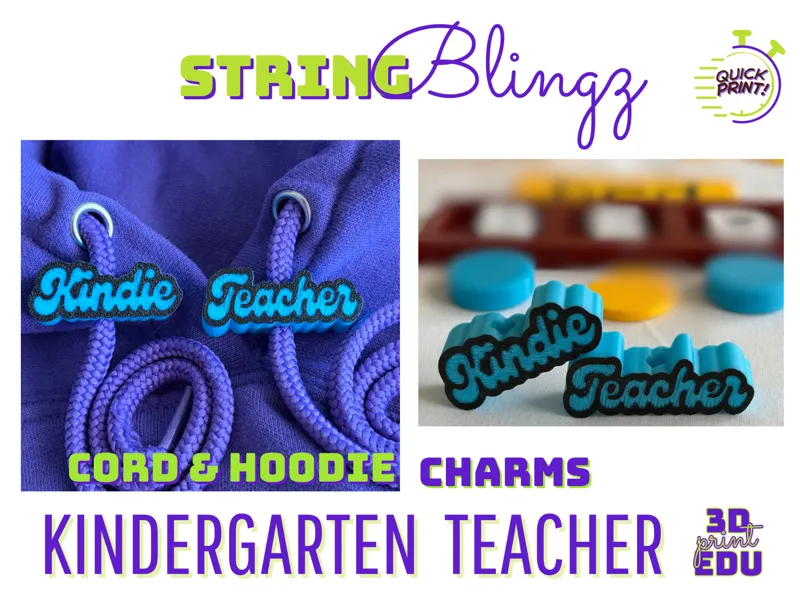Kindie Teacher StringBlingz | Hoodie Cord Charms