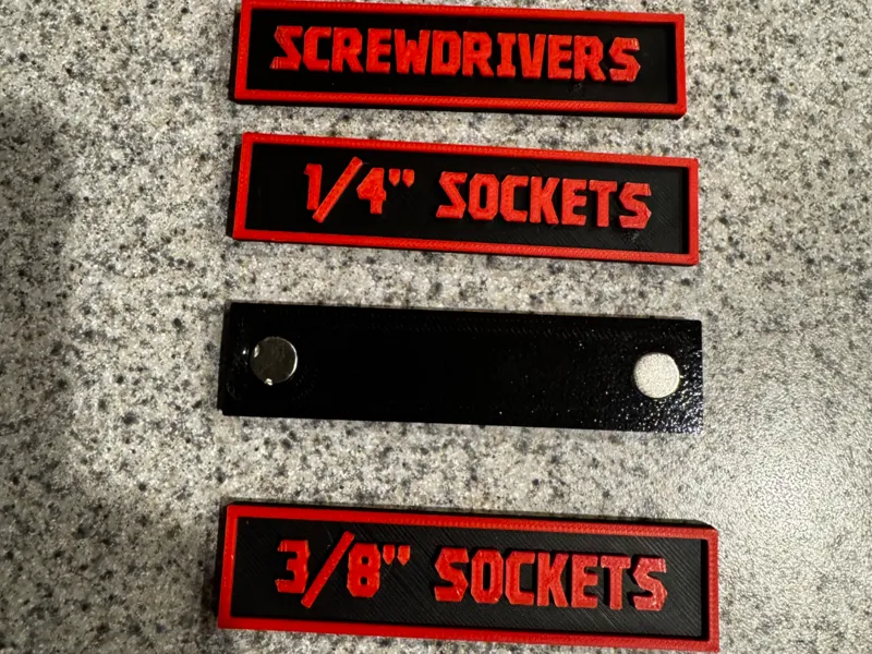 Tool Chest Labels