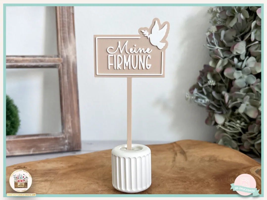 My Confirmation Flower Stake and Cake Topper - Free 3D Print Model ...