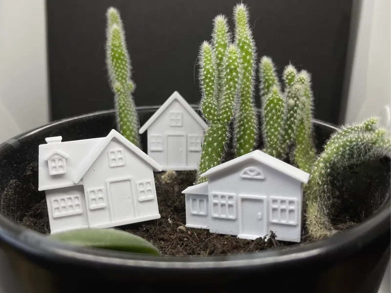 Miniature houses plant decorations/ supports