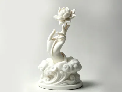 Buddha's Hand Holding Lotus Zen Art Ornament