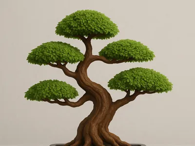 Bonsai Tree in Stone Pot