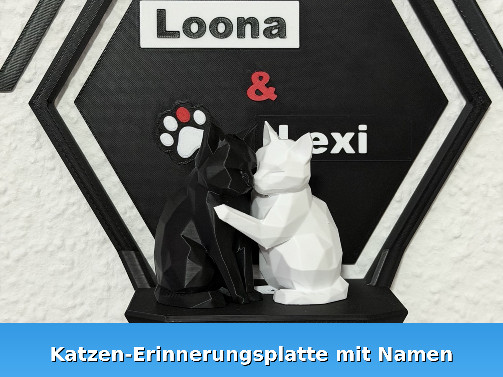 Katzen-Gedenkplatte mit Namen
