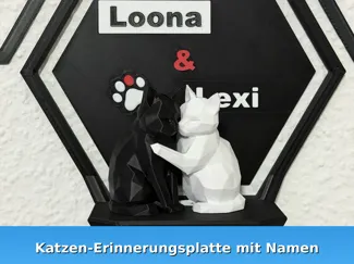 Katzen-Gedenkplatte mit Namen