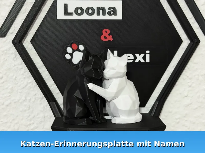 Katzen-Gedenkplatte mit Namen