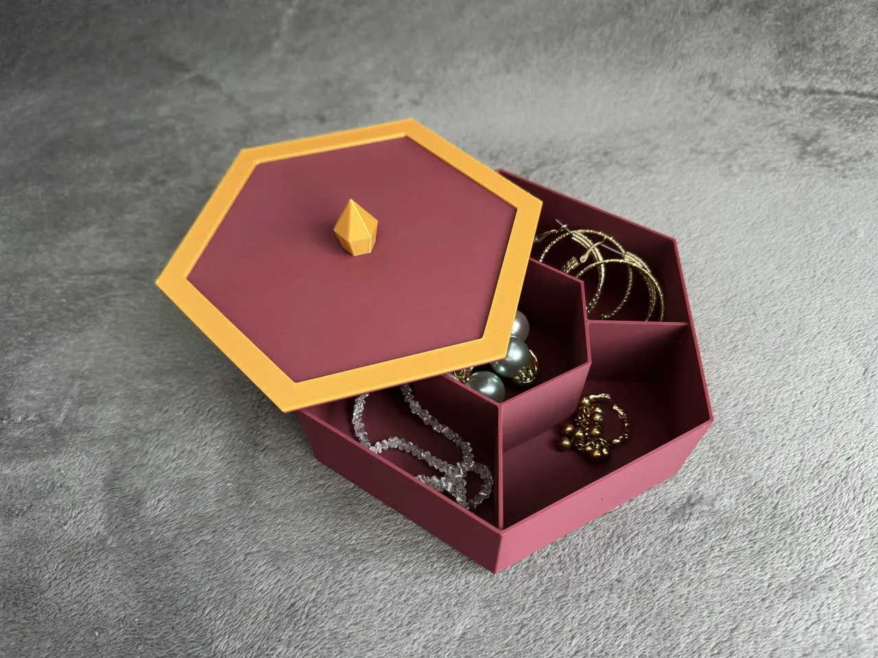 Hexagon Jewelry Box for Rings, Bracelets, Earrings view 4