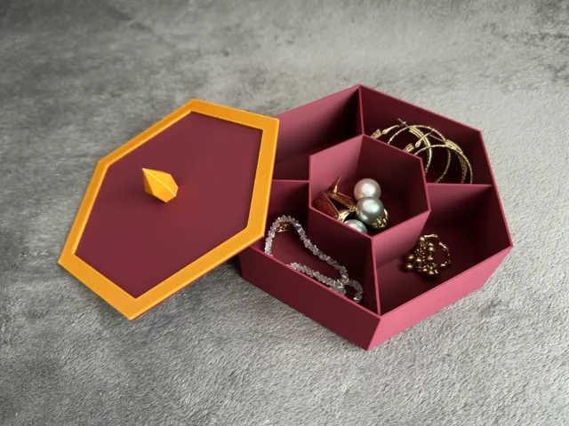 Hexagon Jewelry Box for Rings, Bracelets, Earrings