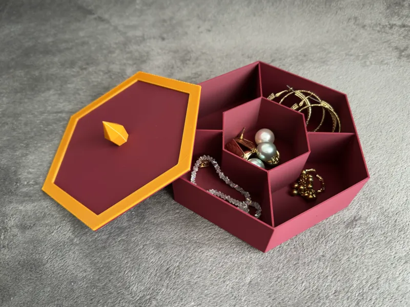 Hexagon Jewelry Box for Rings, Bracelets, Earrings