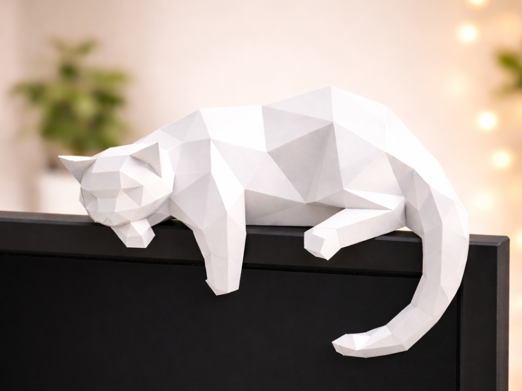 Sleepy fat cat monitor pet