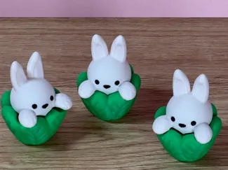 Easter Bunny in a Spinach Garden