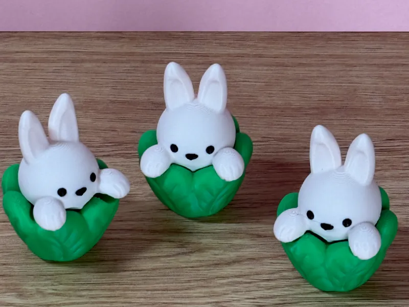 Easter Bunny in a Spinach Garden