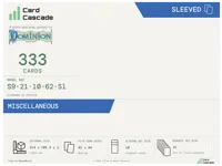 333 Card Sleeved (Model S9-21-10-62-Sl)