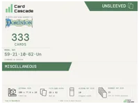 333 Card Unsleeved (S9-21-10-62-Un)