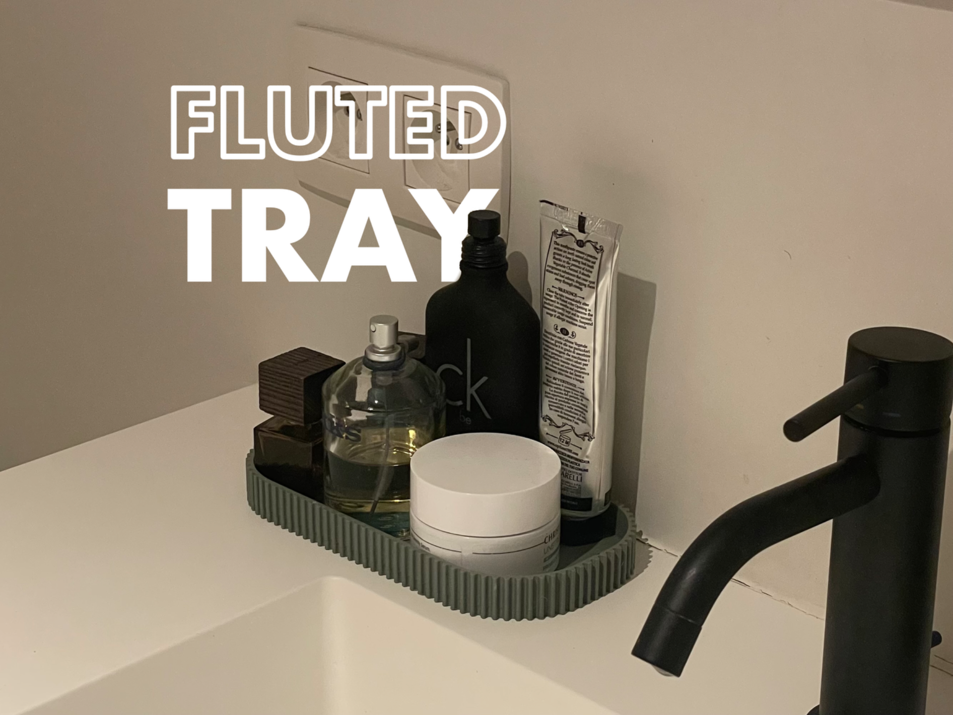 Fluted Tray – Minimal Bathroom Organizer