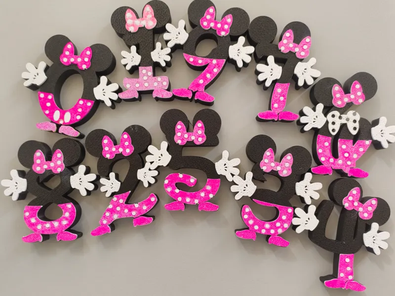 numeri ispirati a Minnie 0-9 NO AMS-SET A1 PRINTER