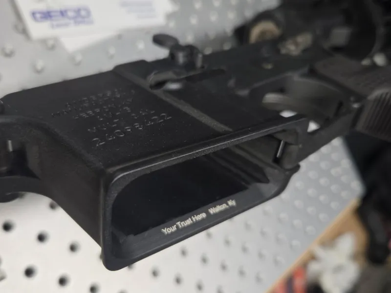 AR buffer tube jig for laser engraver 