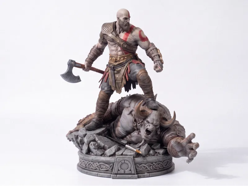 Kratos God of War Inspired Beast Diorama