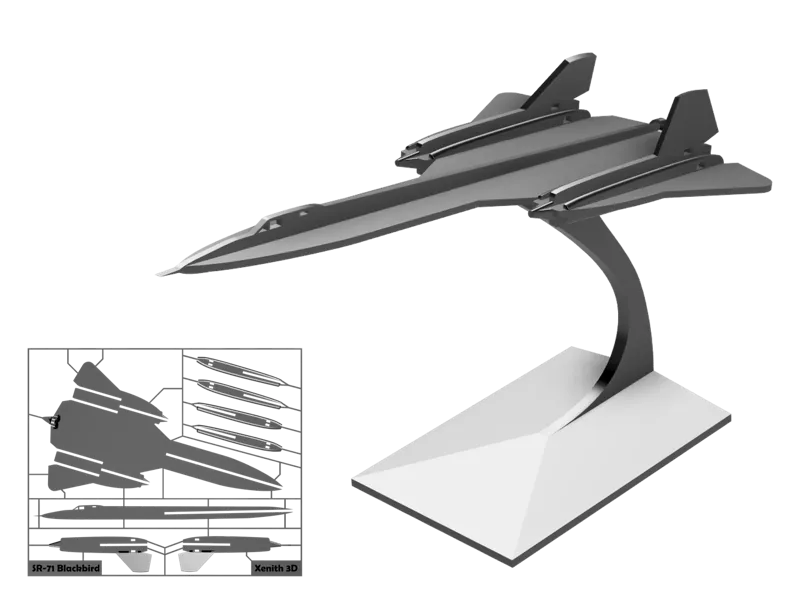 SR-71 Blackbird Airplane Kit Card - Christmas