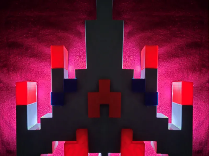 Galaga Inspired Starship Lamp (NO AMS)