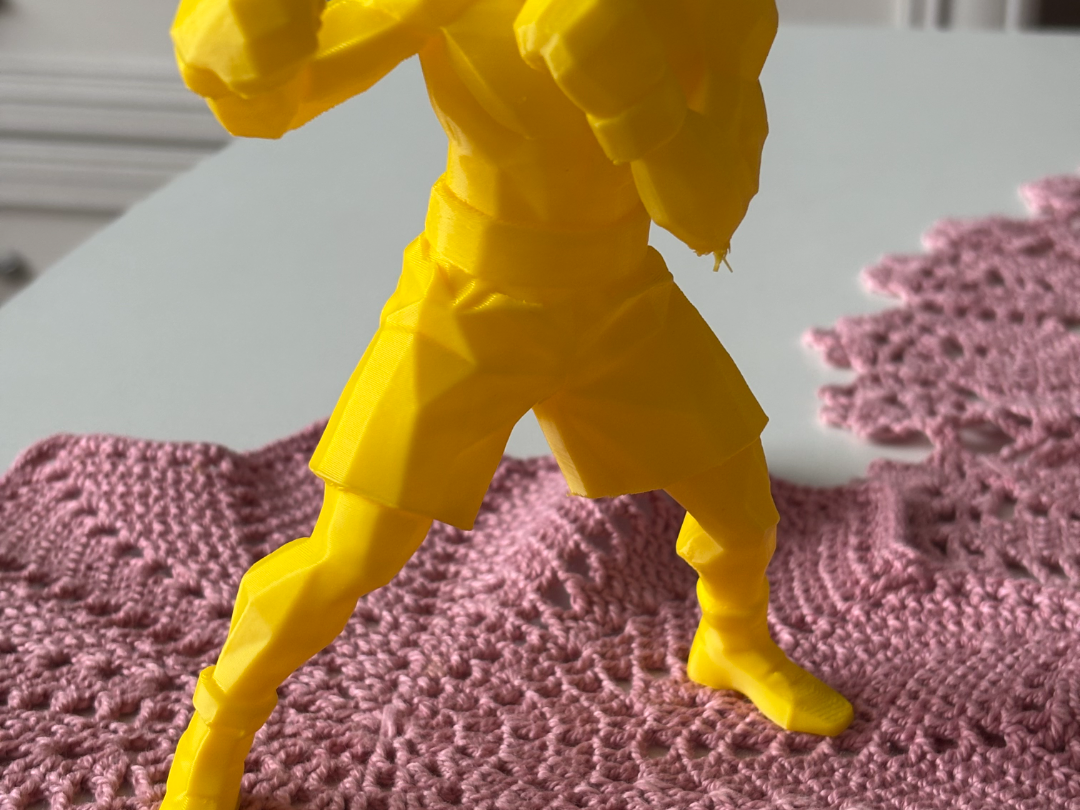 Low Poly Boxer Figurine - Faceted Statue 3D model