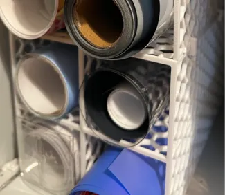 Cricut material storage wall stackable rols boxes