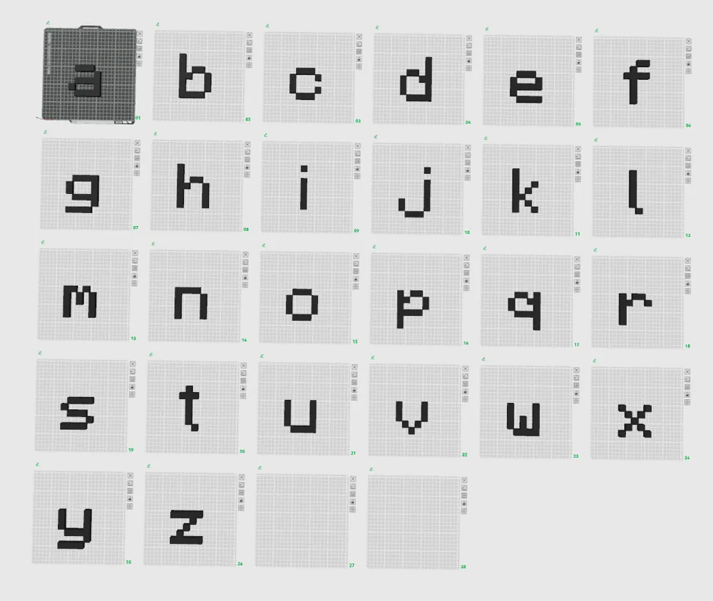 Minecraft Style Alphabet – Full Set A-Z, a-z, 0-9 - Free 3D Print Model ...