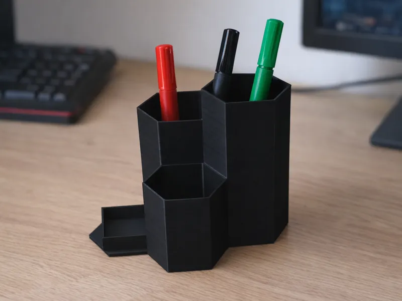 Pot à crayon hexagonal organisateur de bureau 