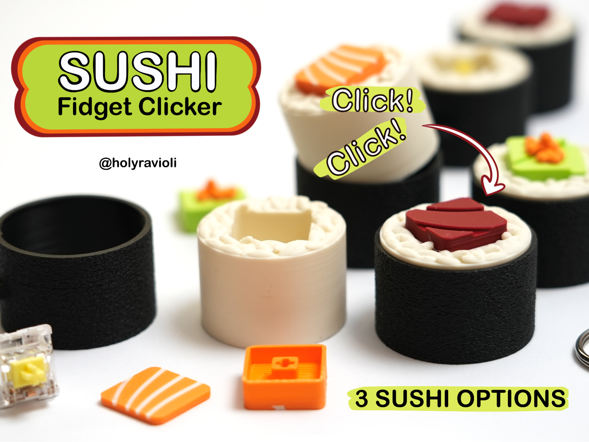 Miniatura 1 do modelo 3D Sushi Key Switch Fidget