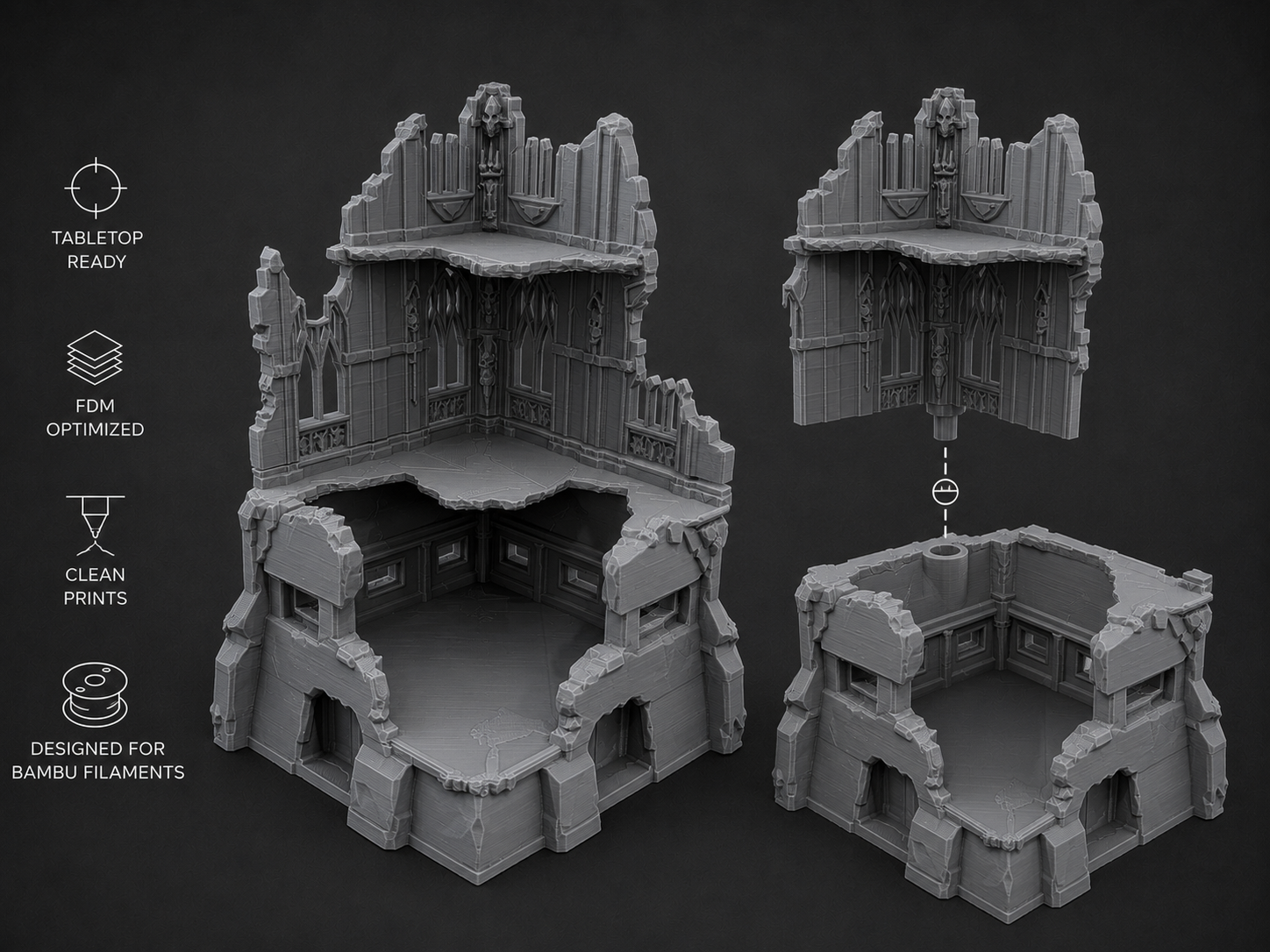 Modular Imperial Bunker Tower - Table Top Terrain - 1