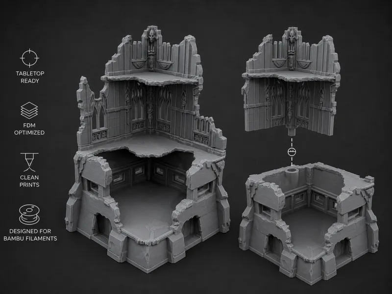 Modular Imperial Bunker Tower - Table Top Terrain 